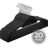 O'DADDY Fluwelen Kledinghangers - 20 Stuks - Antislip - Zwart