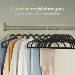 O'DADDY Fluwelen Kleerhangers - 40 Stuks - Antislip - Zwart Sale