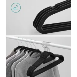 O'DADDY Fluwelen Kleerhangers - 40 Stuks - Antislip - Zwart Sale