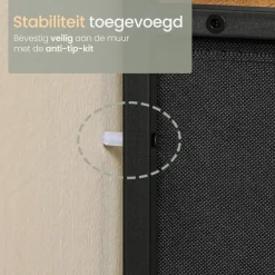 O'DADDY Industrieel Ladekast - 7 Laden - Vintage Bruin/Zwart - 28,5x98x85 cm Outlet