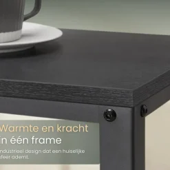 O'DADDY Industriële Wandtafel - 2 Gaasplanken - 60x30x60 cm - Zwart Sale