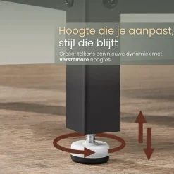 O'DADDY Industriële Wandtafel - 2 Gaasplanken - 60x30x60 cm - Zwart Sale