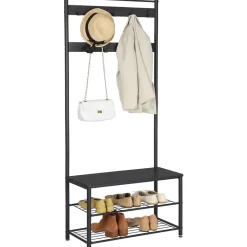 O'DADDY Kapstok met Schoenenrek - Zwart - 9 Haken - 2-Laags Rek Sale