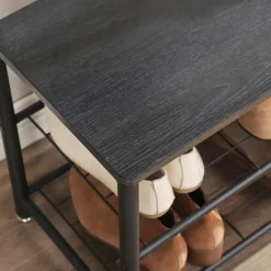 O'DADDY Kapstok met Schoenenrek - Zwart - 9 Haken - 2-Laags Rek Sale