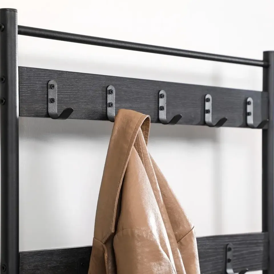 O'DADDY Kapstok met Schoenenrek - Zwart - 9 Haken - 2-Laags Rek Sale