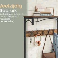O'DADDY O’DADDY Kapstok met Schoenenrek – 15 Haken – 2-Laags – 80x32x178,5 cm