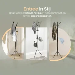 O'DADDY ® Kapstok Staand - Opbergrek - 12 Haken - Vrijstaand Garderoberek