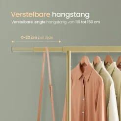 O'DADDY Kledingrek op Wielen - 130 Kg Draagvermogen - Verchroomd Metaal Clearance