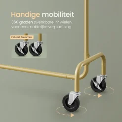 O'DADDY Kledingrek op Wielen - 130 Kg Draagvermogen - Verchroomd Metaal Clearance