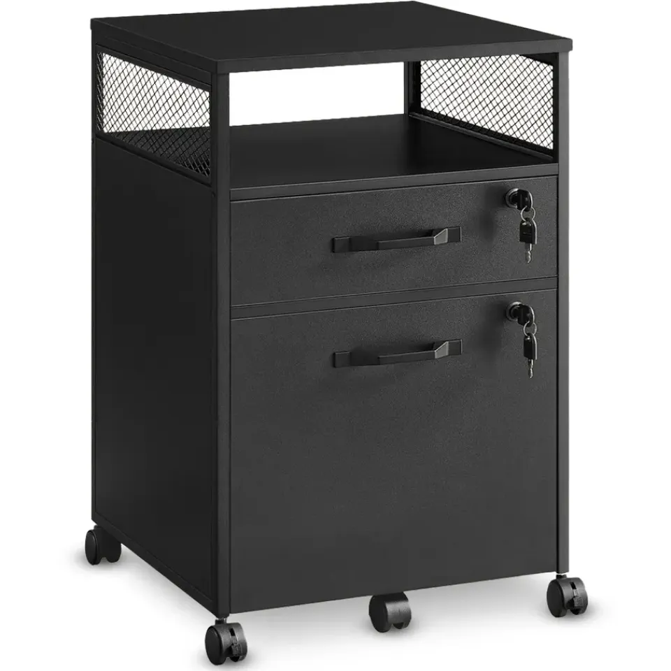 O'DADDY Ladekast - Nachtkastje - 44x42x69 cm - Zwart - Mobiel en Duurzaam Sale