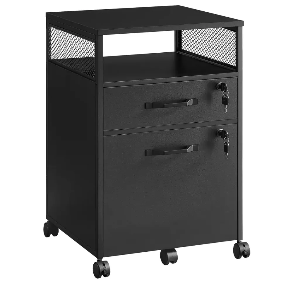 O'DADDY Ladekast - Nachtkastje - 44x42x69 cm - Zwart - Mobiel en Duurzaam Sale