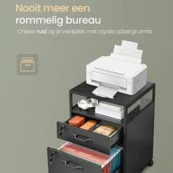 O'DADDY Ladekast - Nachtkastje - 44x42x69 cm - Zwart - Mobiel en Duurzaam Sale