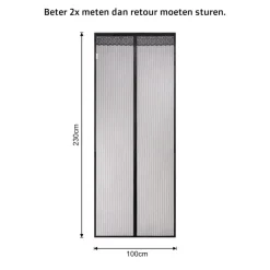 O'DADDY Magnetisch Vliegengordijn - Deurgordijn 100x230cm - Zwart Outlet