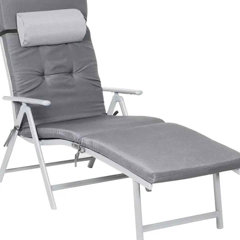 O'DADDY Opvouwbaar Ligbed met Hoofdsteun - 183x60x39 cm - Grijs Clearance