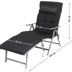 O'DADDY Opvouwbaar Ligbed met Hoofdsteun - 183x60x39 cm - Grijs Clearance