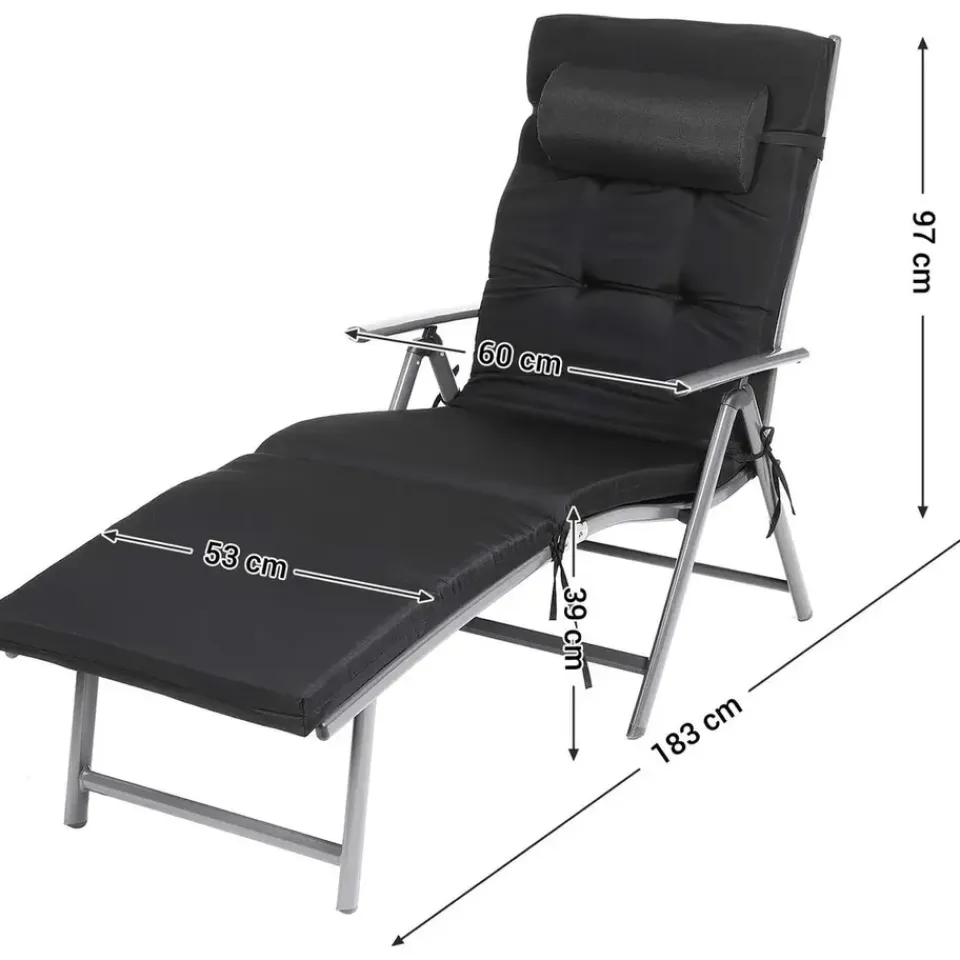 O'DADDY Opvouwbaar Ligbed met Hoofdsteun - 183x60x39 cm - Grijs Clearance