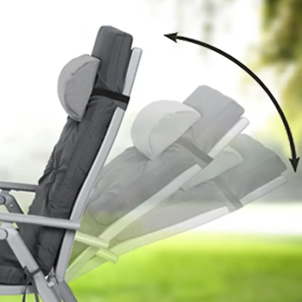 O'DADDY Opvouwbaar Ligbed met Hoofdsteun - 183x60x39 cm - Grijs Clearance