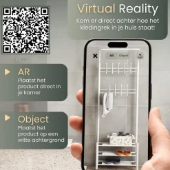 O'DADDY Staande Kapstok met Schoenenrek - Wit- 66x30x190 cm Best