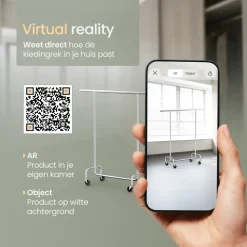 O'DADDY Verstelbaar Kledingrek op Wieltjes - Stabiel tot 130 kg - Zilver Clearance