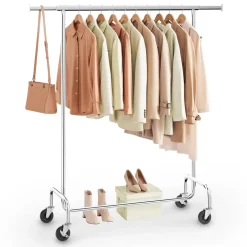 O'DADDY Verstelbaar Kledingrek op Wieltjes - Stabiel tot 130 kg - Zilver Clearance