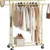 O'DADDY Verstelbaar Kledingrek op Wieltjes - Metaal - Goud - Tot 110 kg