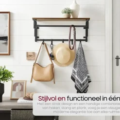 O'DADDY Wandkapstok met 5 Haken - 66x30x27 cm - Hangend - Bruin Outlet
