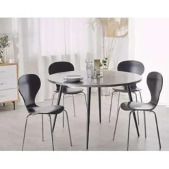 Beliani ODEON - Eettafel - Grijs - 120 x 120 cm - MDF