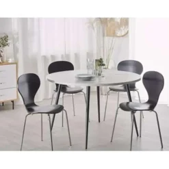 Beliani ODEON - Eettafel - Wit - 120 x 120 cm - MDF Online