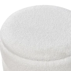 Leen Bakker OKATON - Hocker met opbergruimte - Wit - Bouclé