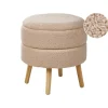 Leen Bakker OKATON - Hocker met opbergruimte - Beige - Bouclé New