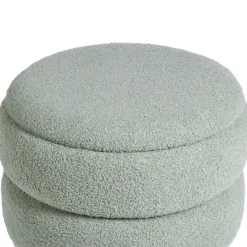 Leen Bakker OKATON - Hocker met opbergruimte - Groen - Bouclé Discount