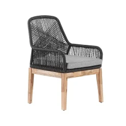 Beliani OLBIA - Tuinset voor 4 Rond - Grijs/Zwart - Vezelcement Outlet