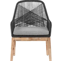 Beliani OLBIA - Tuinset voor 4 Rond - Grijs/Zwart - Vezelcement Outlet