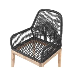 Beliani OLBIA - Tuinset voor 4 Rond - Grijs/Zwart - Vezelcement Outlet