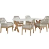 Beliani OLBIA - Tuinset voor 6 stoelen - Wit/Beige - Vezelcement Hot