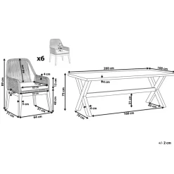 Beliani OLBIA - Tuinset voor 6 stoelen - Wit/Beige - Vezelcement Hot