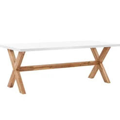 Beliani OLBIA - Tuinset voor 6 stoelen - Wit/Beige - Vezelcement Hot