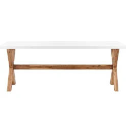 Beliani OLBIA - Tuinset voor 6 stoelen - Wit/Beige - Vezelcement Hot