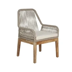 Beliani OLBIA - Tuinset voor 6 stoelen - Wit/Beige - Vezelcement Hot