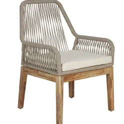 Beliani OLBIA - Tuinset voor 6 stoelen - Wit/Beige - Vezelcement Hot