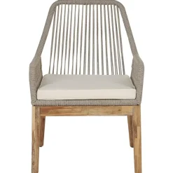 Beliani OLBIA - Tuinset voor 6 stoelen - Wit/Beige - Vezelcement Hot