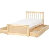 Beliani OLENDON - Bed met 4 lades - Lichtbruin - 90 x 200 cm - Dennenhout Discount