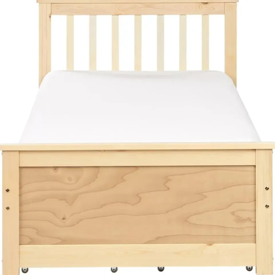 Beliani OLENDON - Bed met 4 lades - Lichtbruin - 90 x 200 cm - Dennenhout Discount