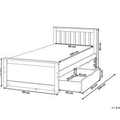 Beliani OLENDON - Bed met opbergruimte - Lichtbruin - 90 x 200 cm - Dennenhout Clearance