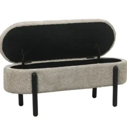 Giga Meubel Opbergbank Stof Taupe - Met Opbergruimte - 108x41x48cm - Vieve Hot