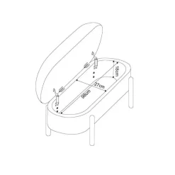 Giga Meubel Opbergbank Stof Taupe - Met Opbergruimte - 108x41x48cm - Vieve Hot
