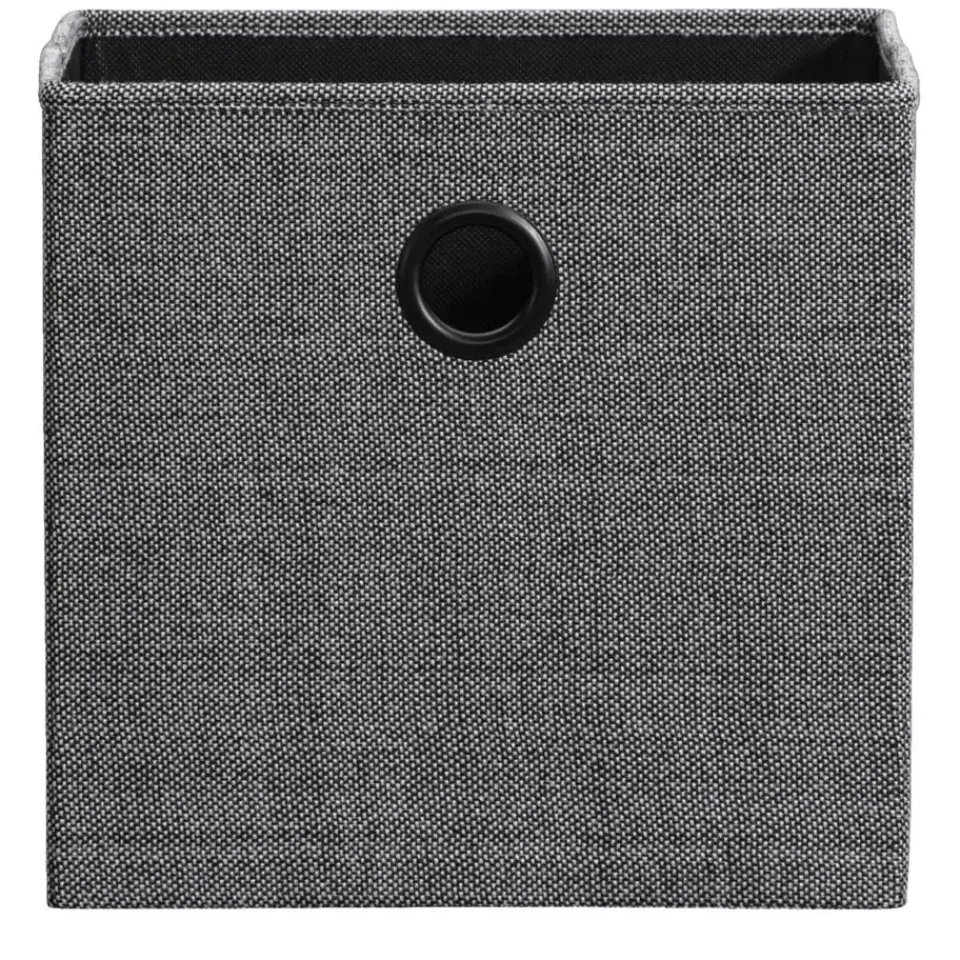 Leen Bakker Opbergbox Kenzi linnen - antraciet - 31x31x31 cm New