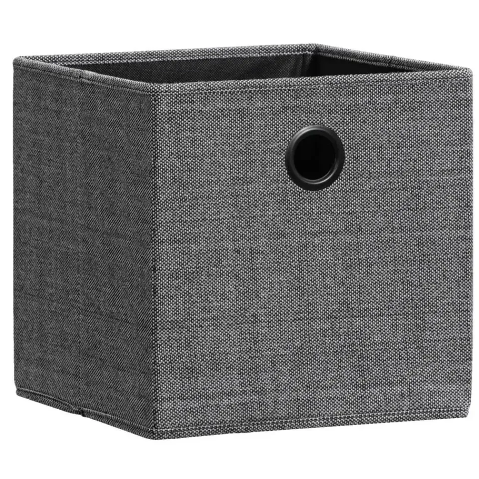Leen Bakker Opbergbox Kenzi linnen - antraciet - 31x31x31 cm New