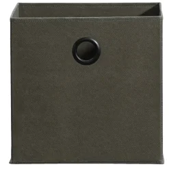 Leen Bakker Opbergbox Kenzi stof - olijfgroen - 31x31x31 cm Discount