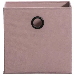 Leen Bakker Opbergbox Kenzi stof - roze - 31x31x31 cm Clearance